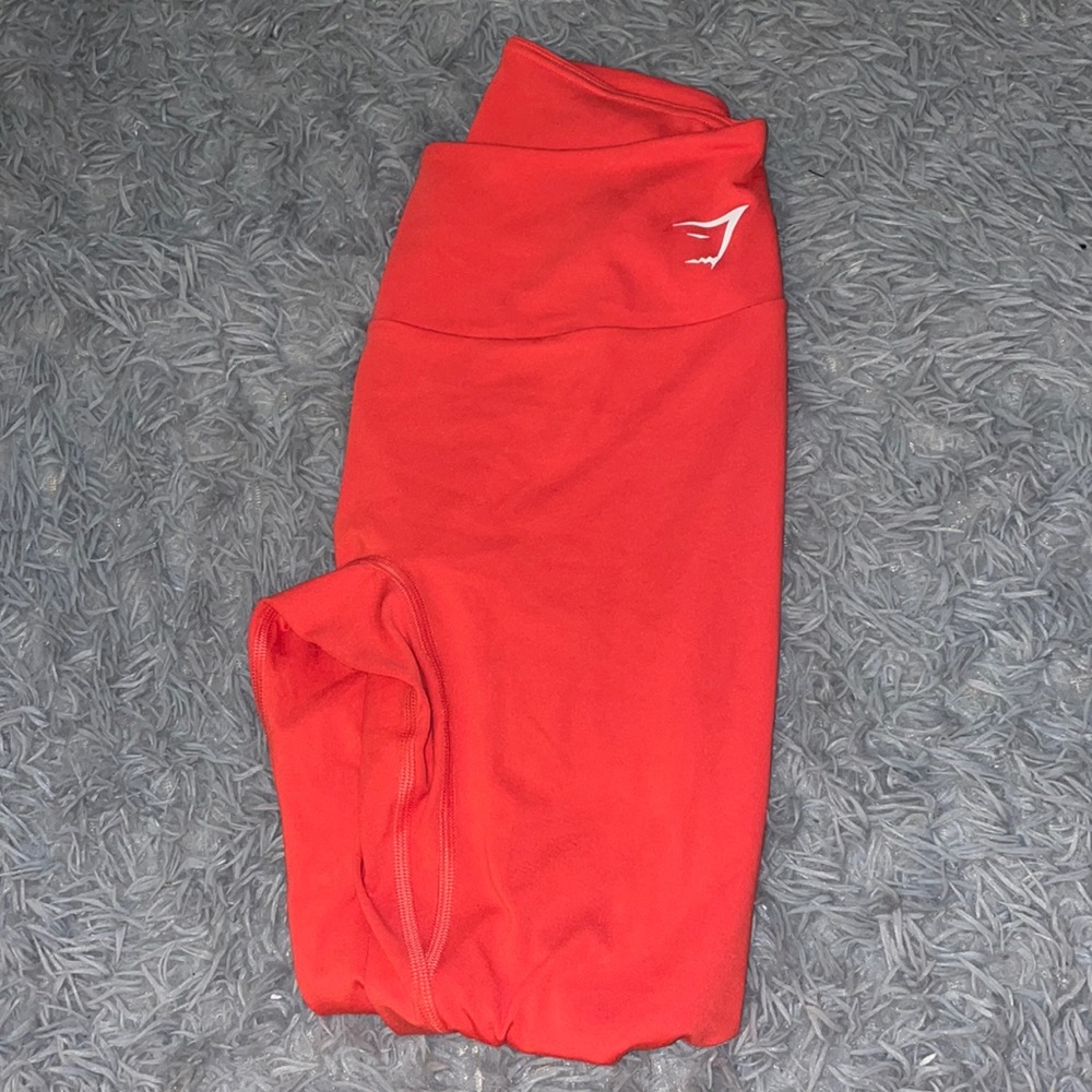 gym shark coral red leggings